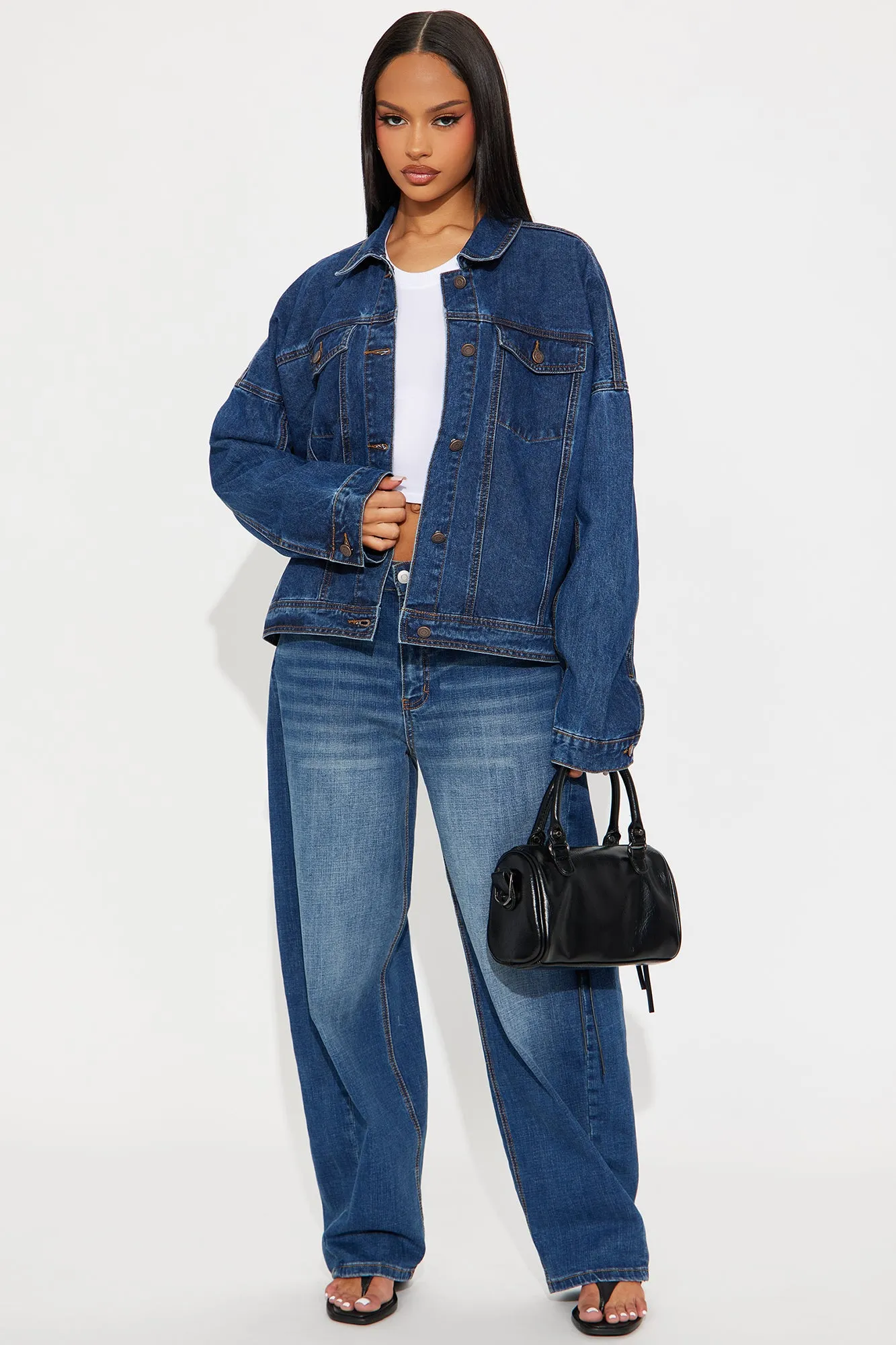 Andrea Denim Trucker Jacket - Medium Wash