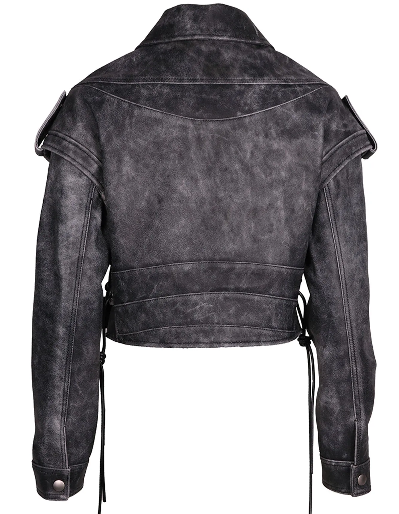Black Distressed Biker Jacket