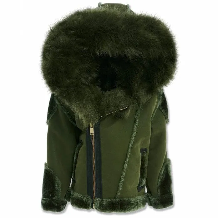 Boys Jordan Craig El Jefe Shearling Moto Jacket (Military Green) 91625B