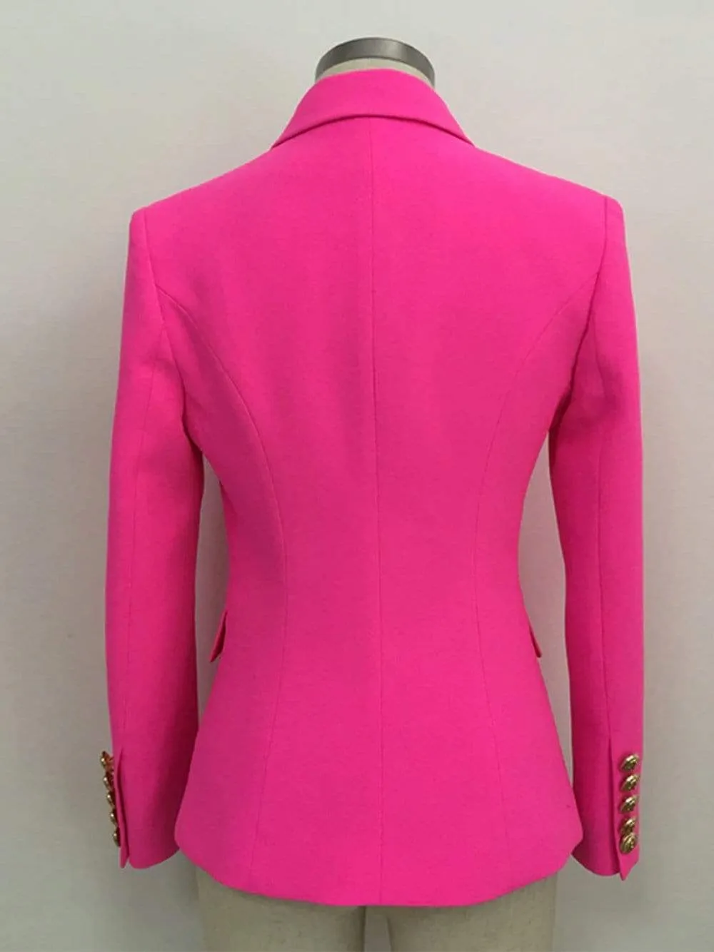 Button-Embellished Double-Breasted Blazer