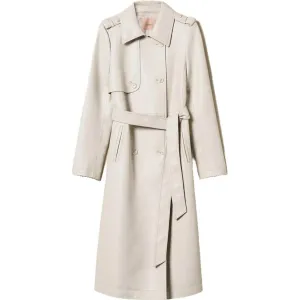 Cappotti Donna Twinset - Trench Spalmato Con Cintura - Bianco
