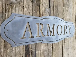 Classic Armory Sign -  Man Cave Decor - Garage Decor