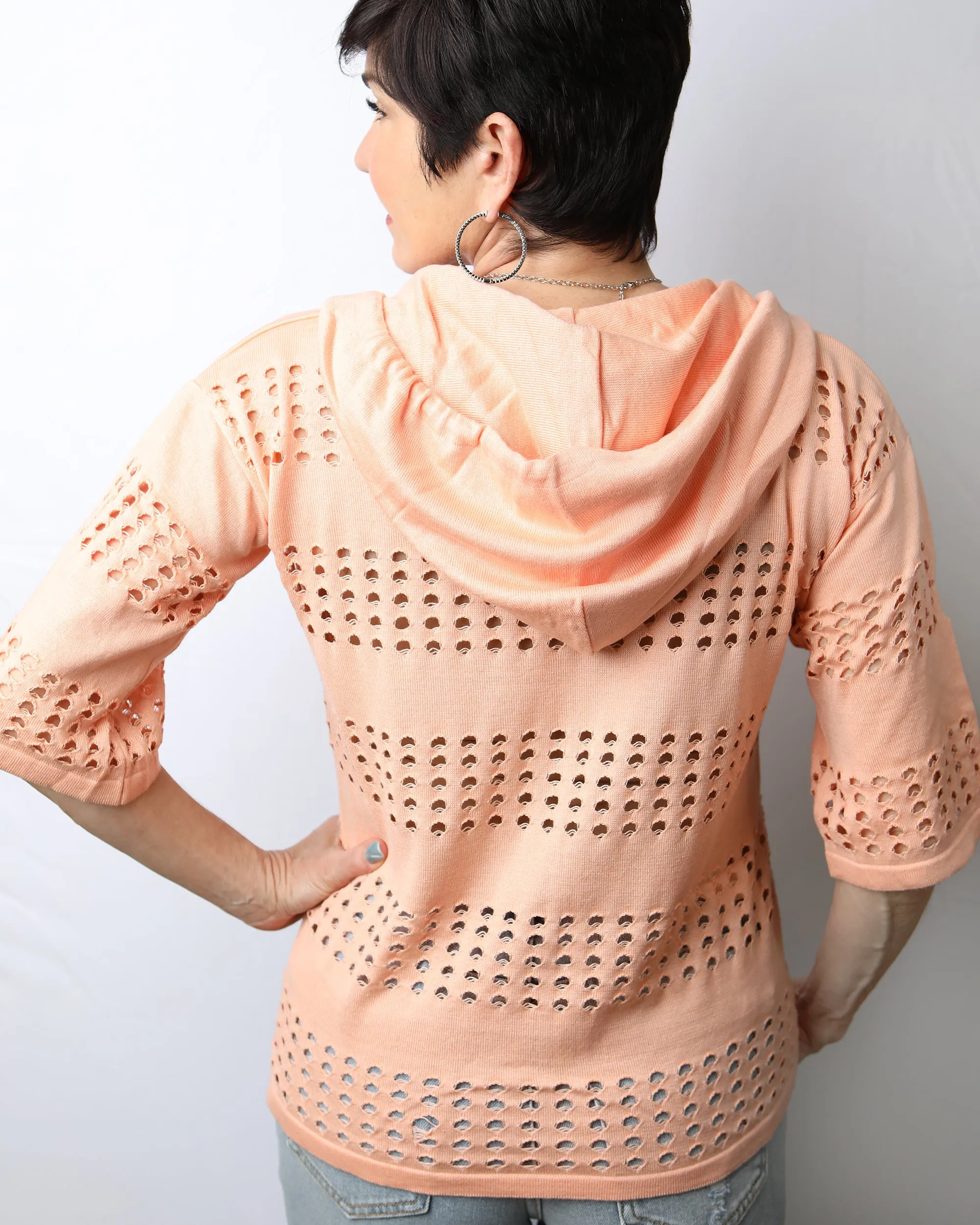 Crochet Zip Bomber Jacket