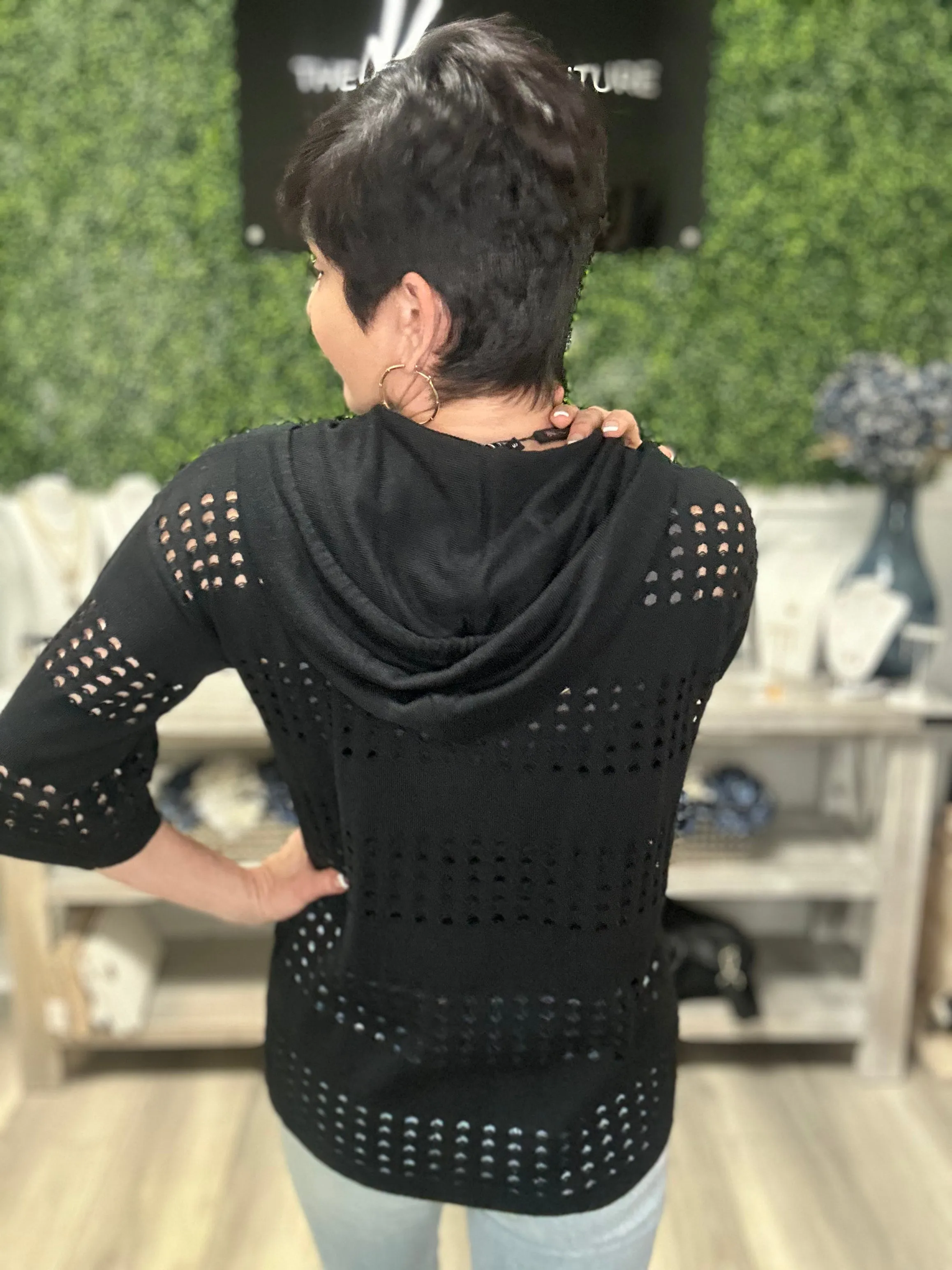 Crochet Zip Bomber Jacket