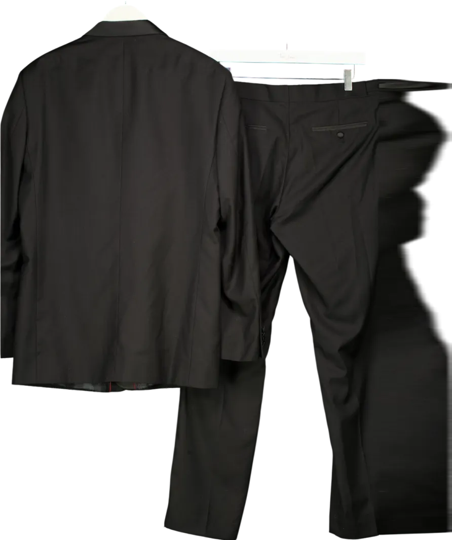 Dobell Black Single Breasted Blazer And Trousers Set UK S/M