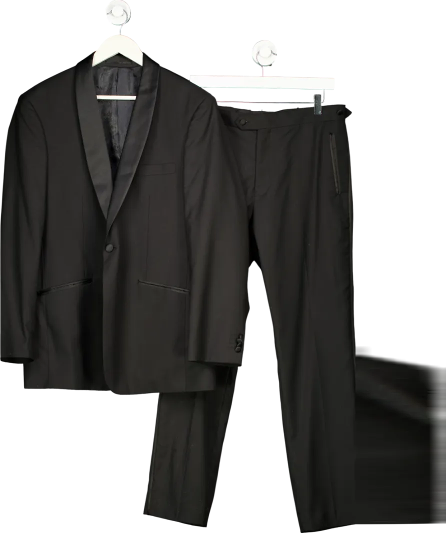 Dobell Black Single Breasted Blazer And Trousers Set UK S/M