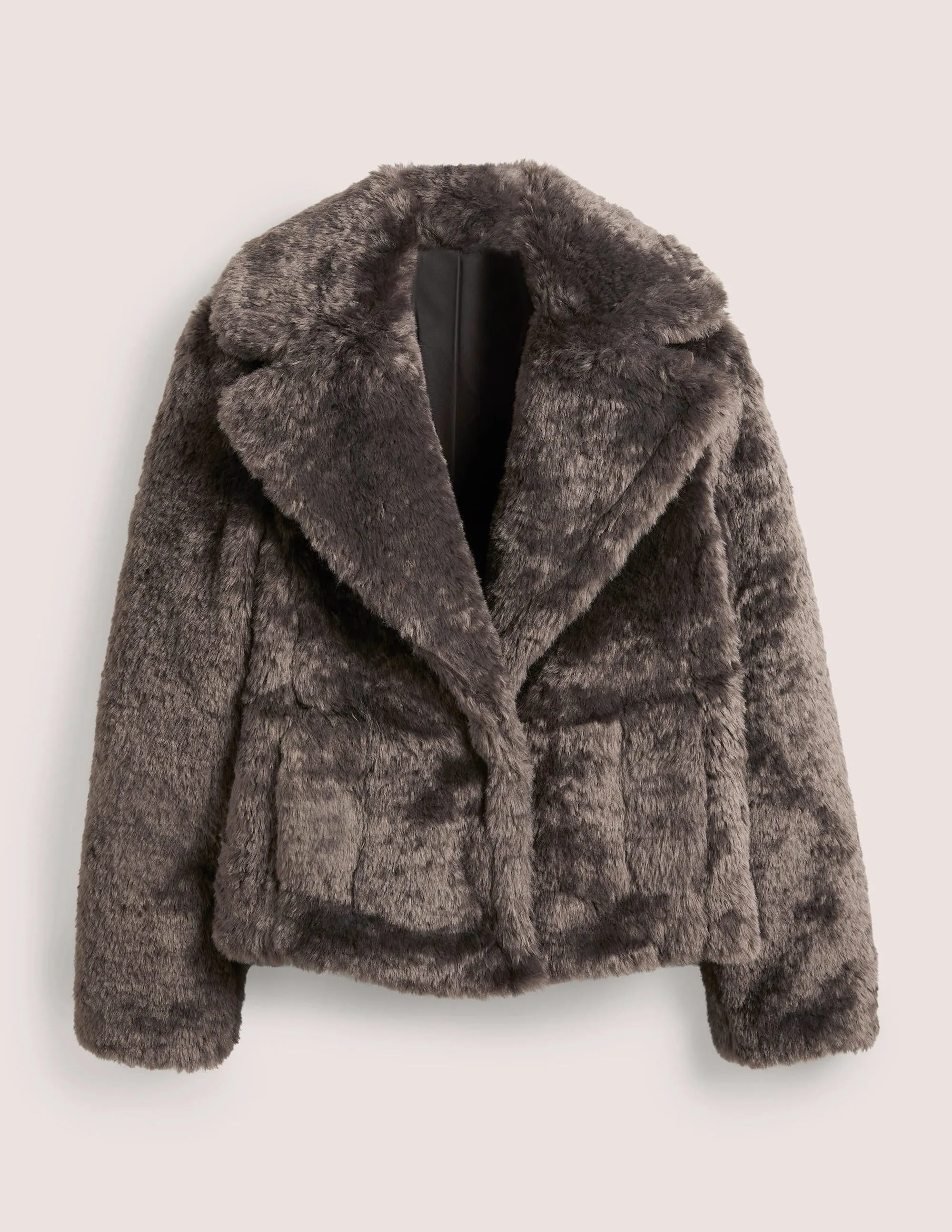 Faux Fur Jacket-Chocolate