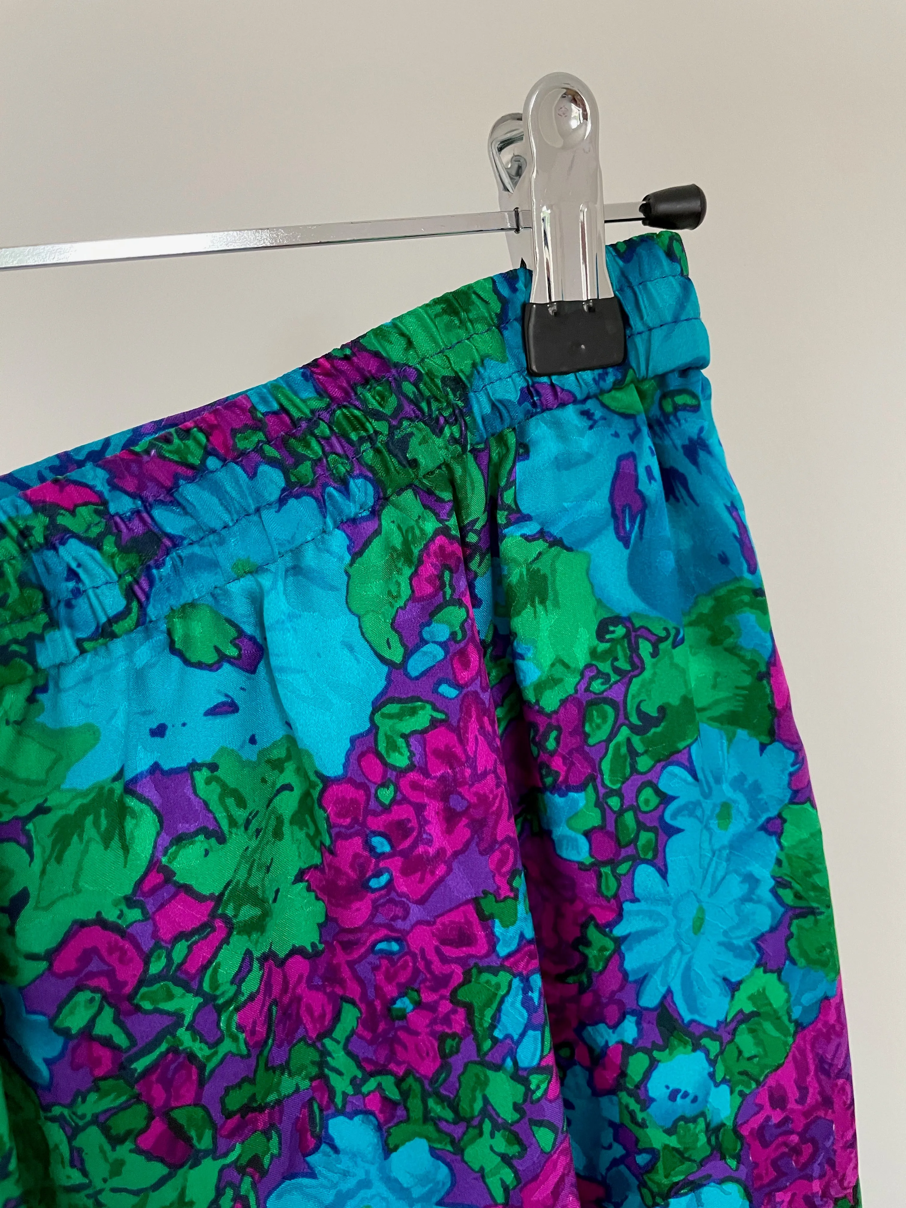 Floral Print Silk Suit