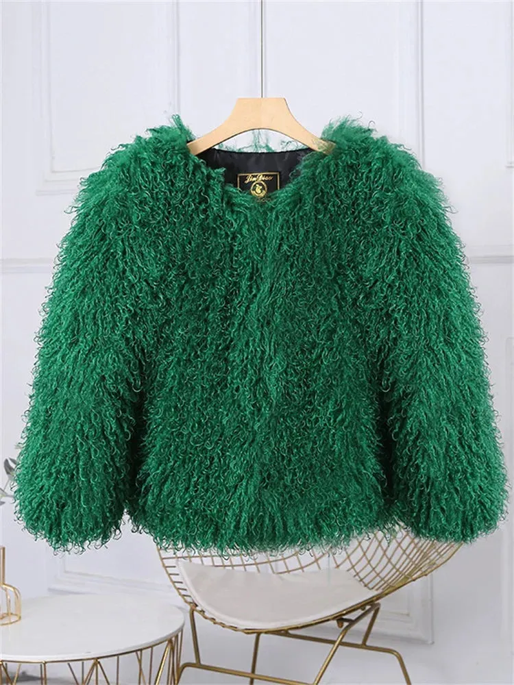 Fringe Fluffy Faux Fur Jacket