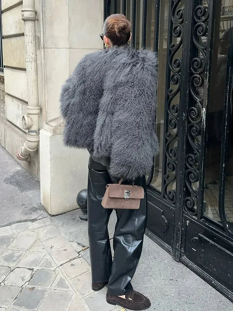Fringe Fluffy Faux Fur Jacket