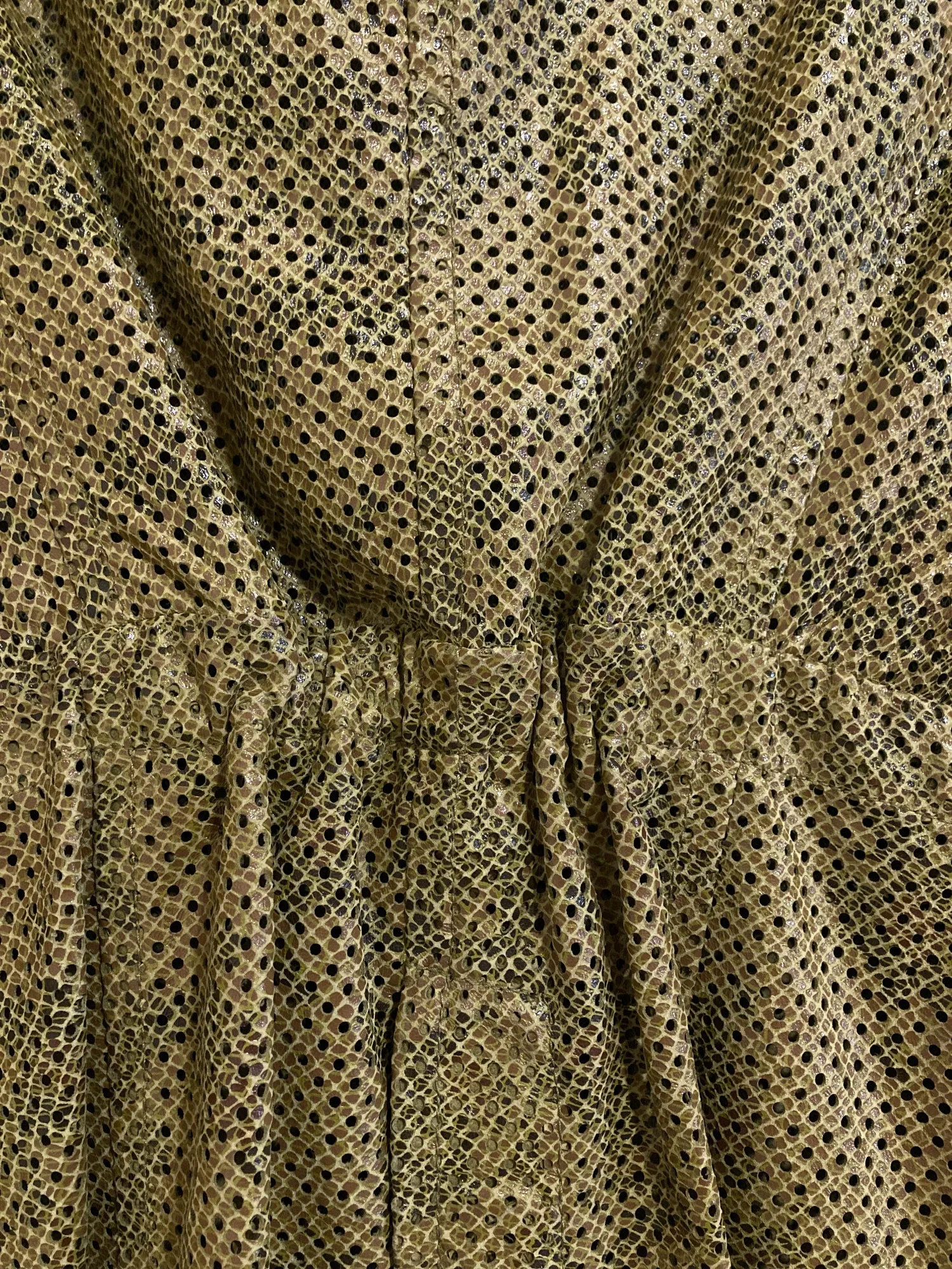 Gianfranco Ferre green camo print perforated faux-snakeskin sheep leather jacket