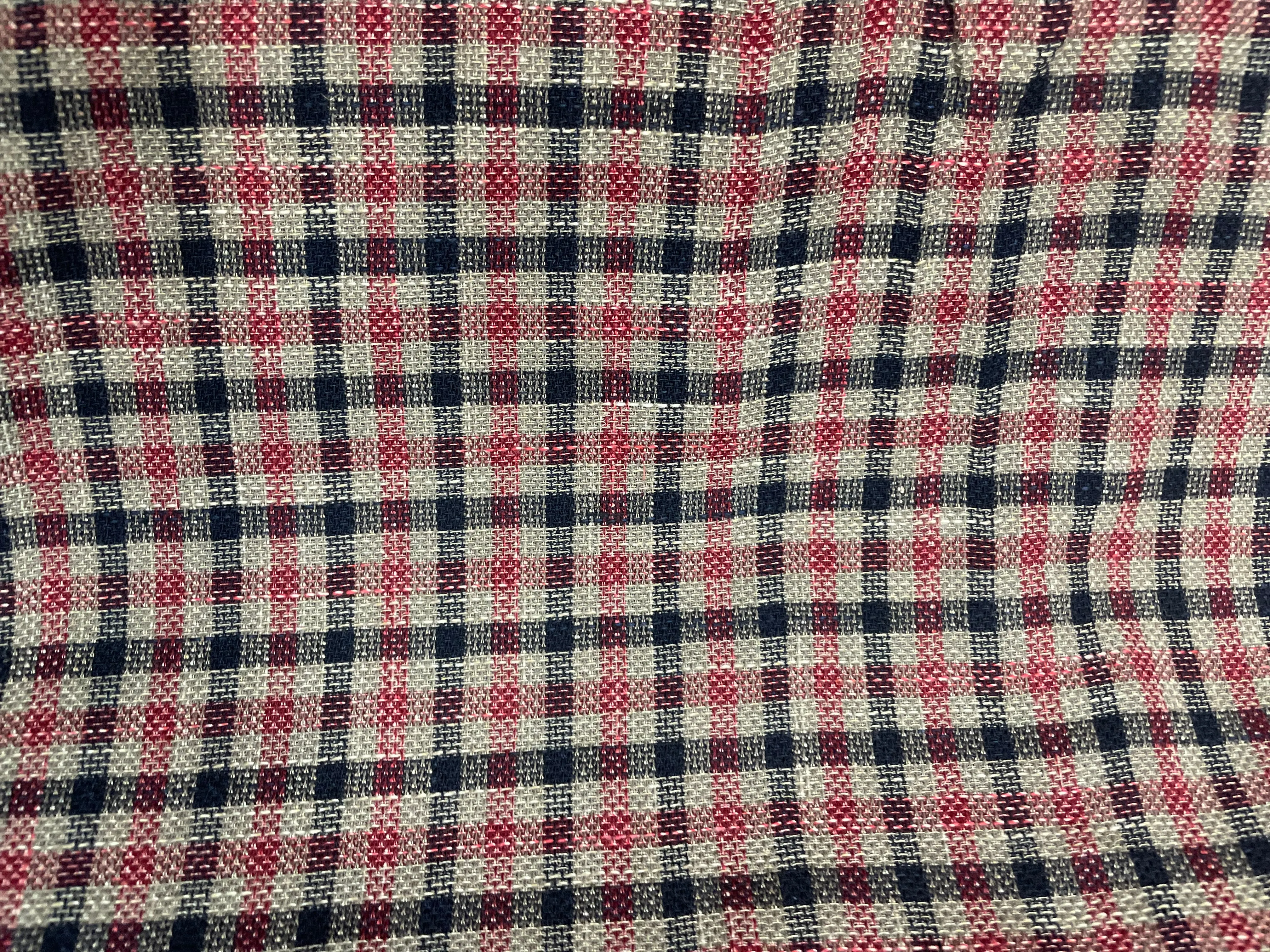 Italian Wool & Silk Blend - Red, Black & Tan