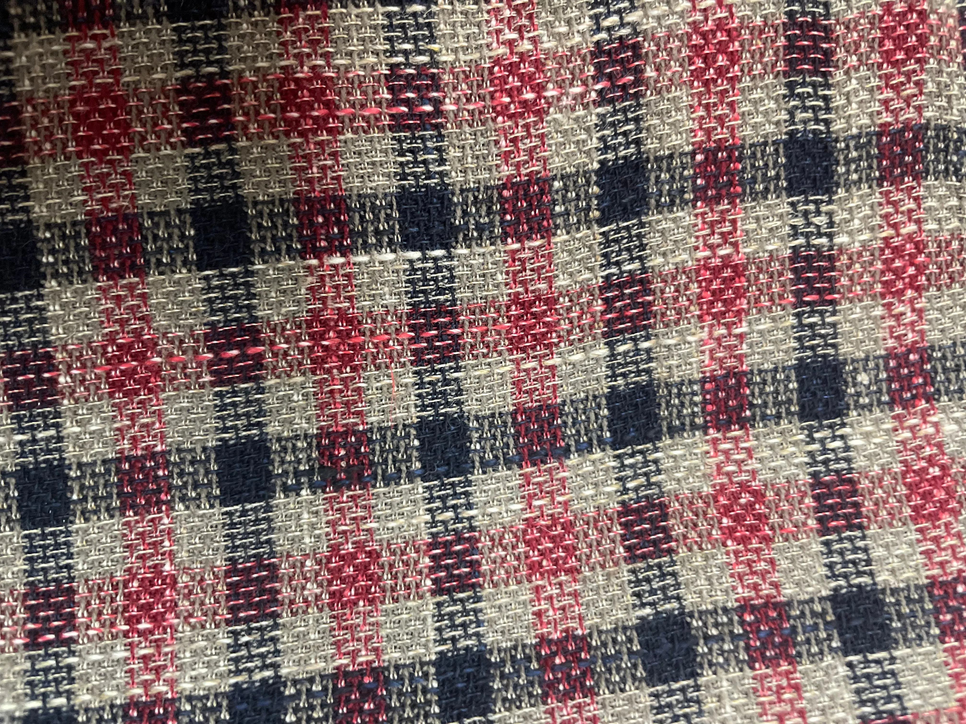 Italian Wool & Silk Blend - Red, Black & Tan