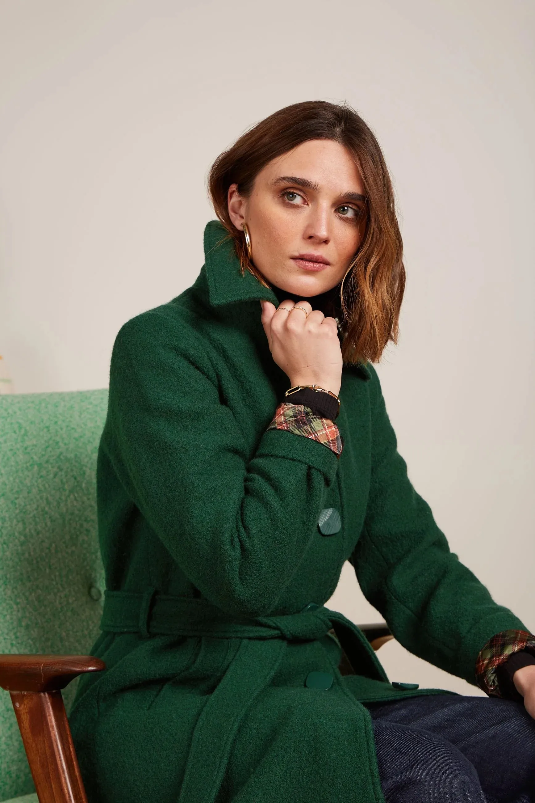 King Louie Arabella Coat Kennedy Forrest Green
