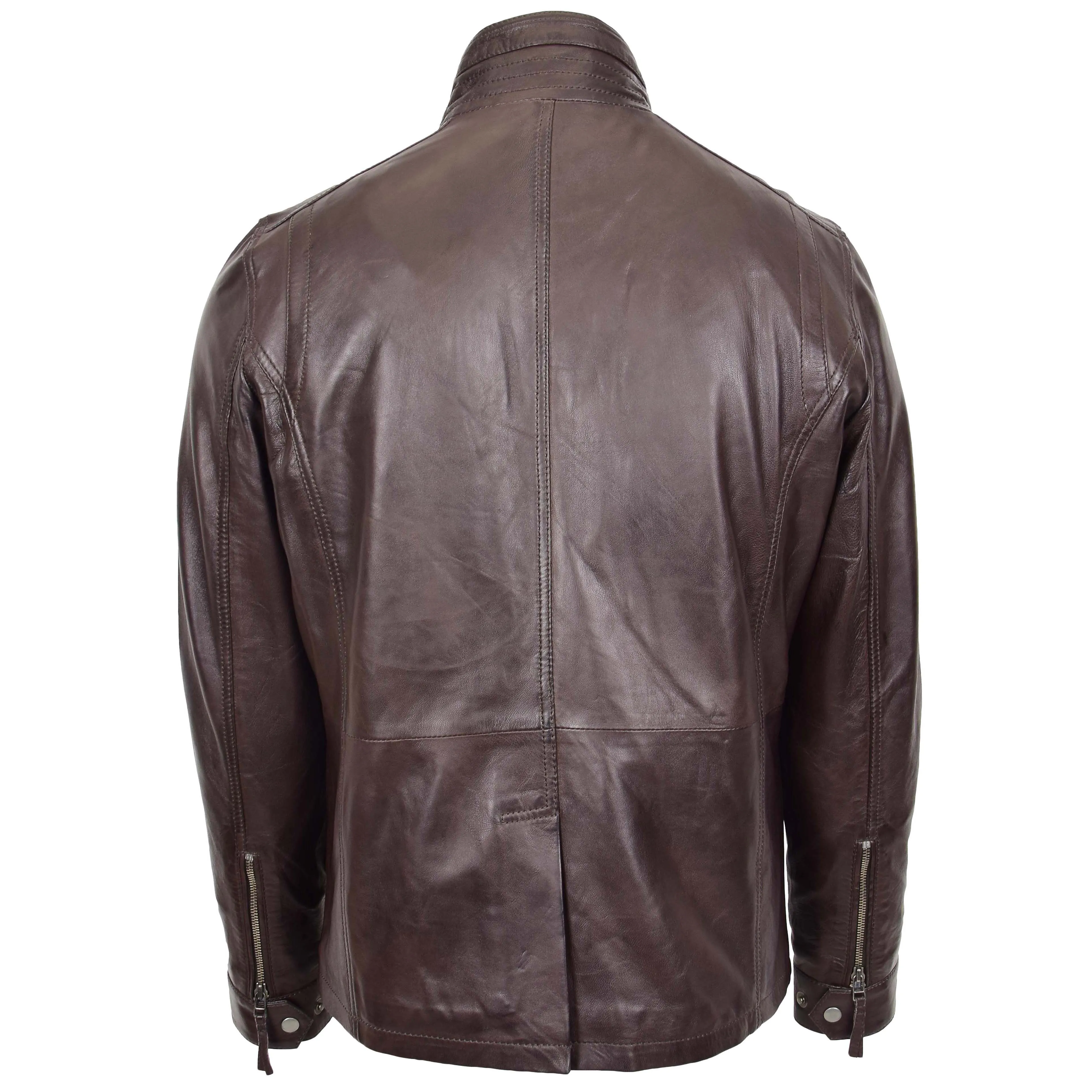 Mens Leather Safari Coat Classic Style Josh Brown