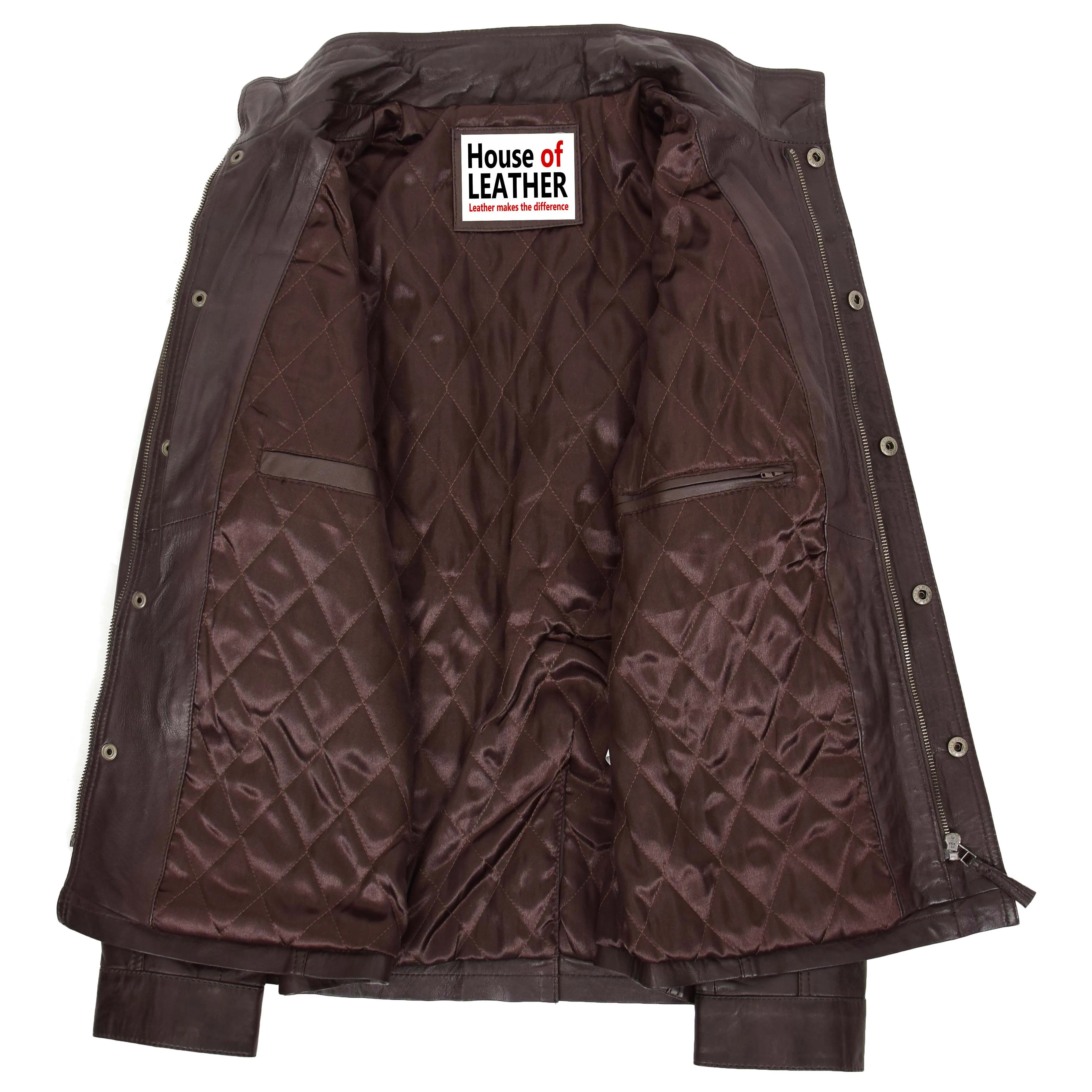 Mens Leather Safari Coat Classic Style Josh Brown
