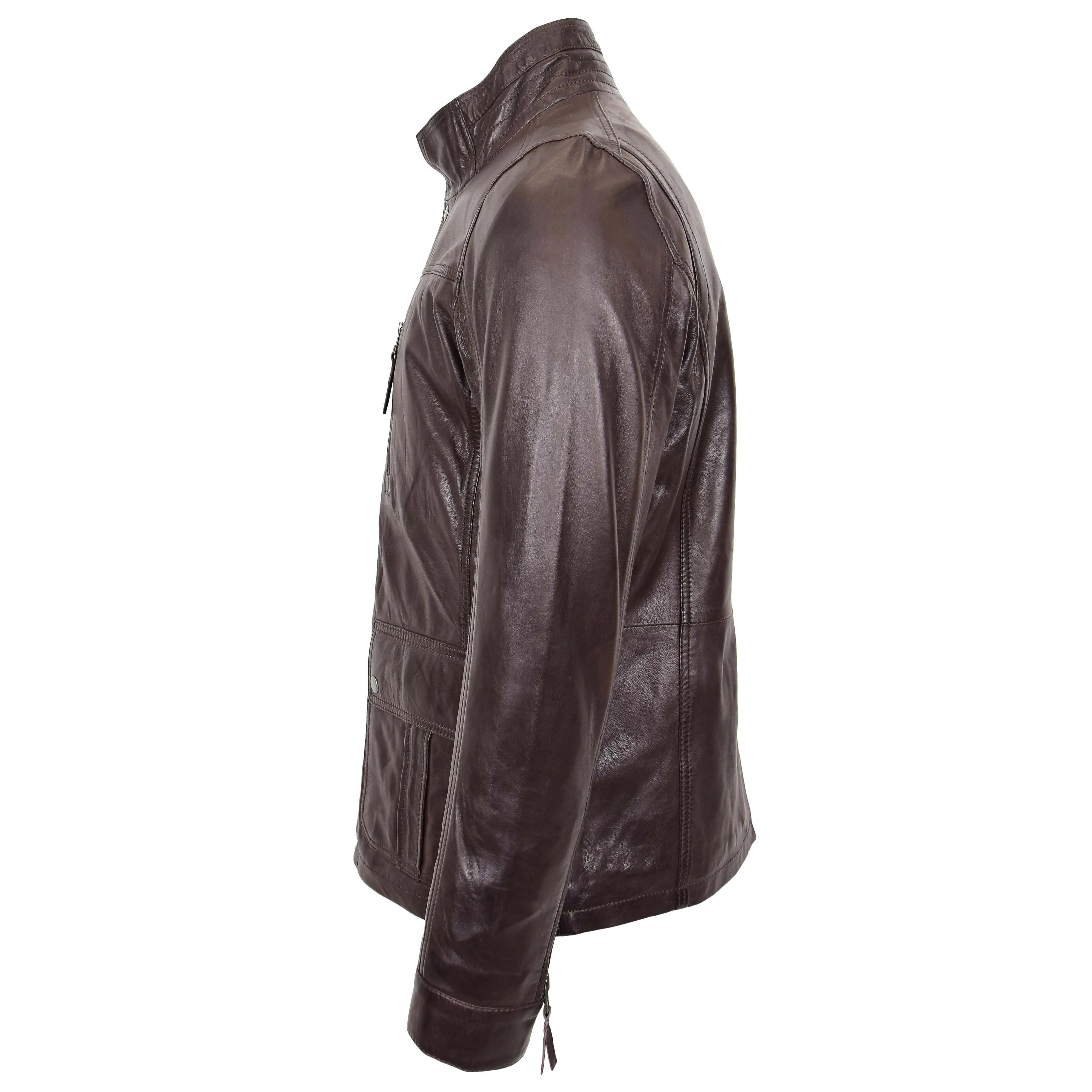 Mens Leather Safari Coat Classic Style Josh Brown