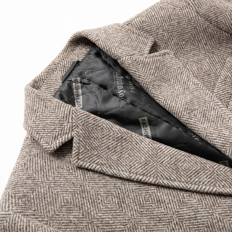 Men's Plaid Wool Coat Fashion