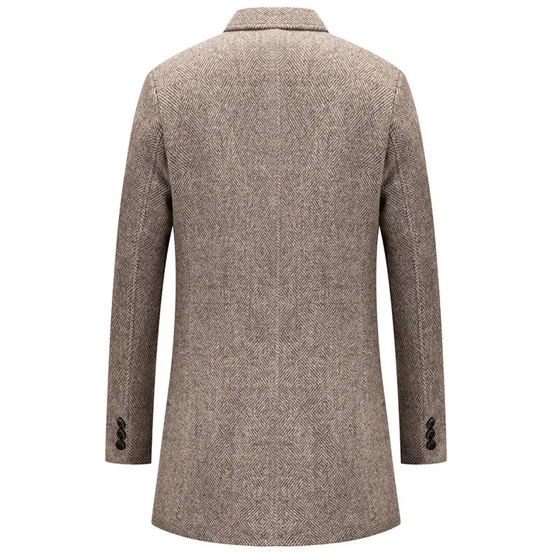 Men's Plaid Wool Coat Fashion