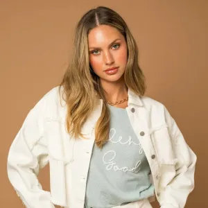 NBFrayed Hem Trucker Jacket
