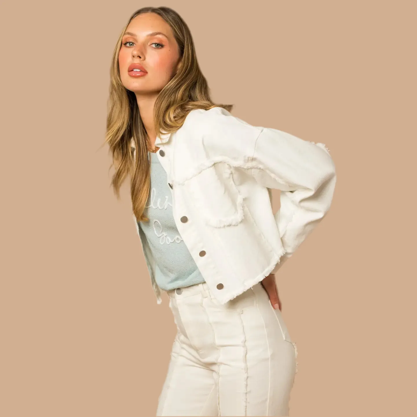 NBFrayed Hem Trucker Jacket