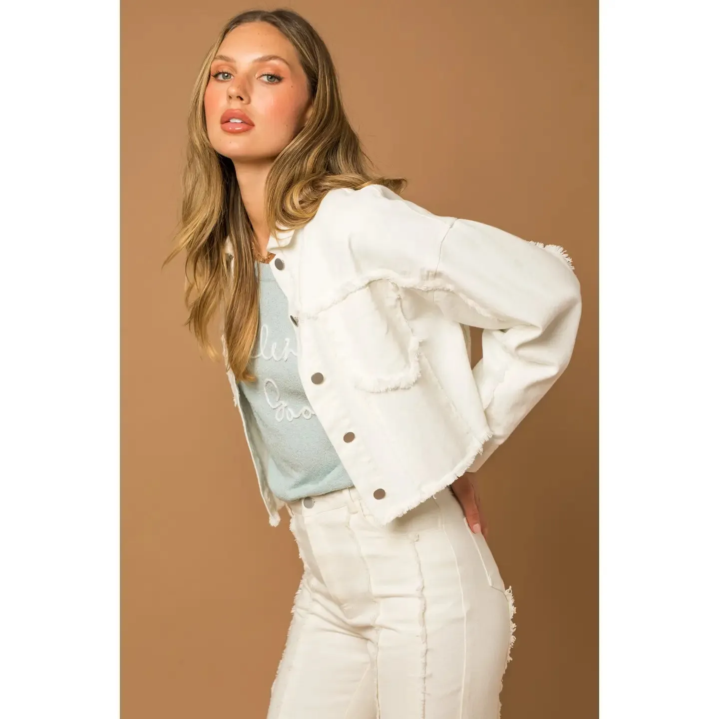 NBFrayed Hem Trucker Jacket