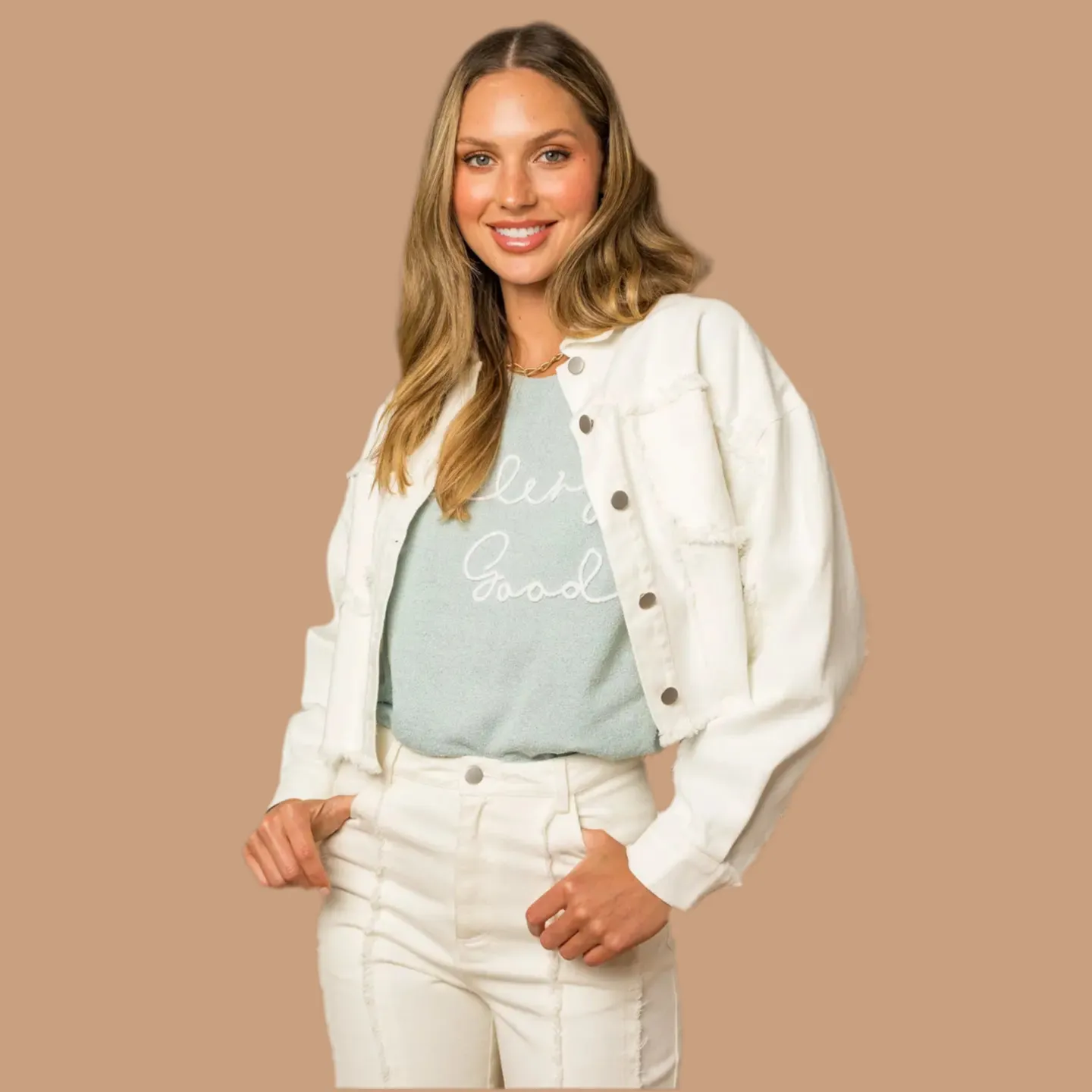 NBFrayed Hem Trucker Jacket