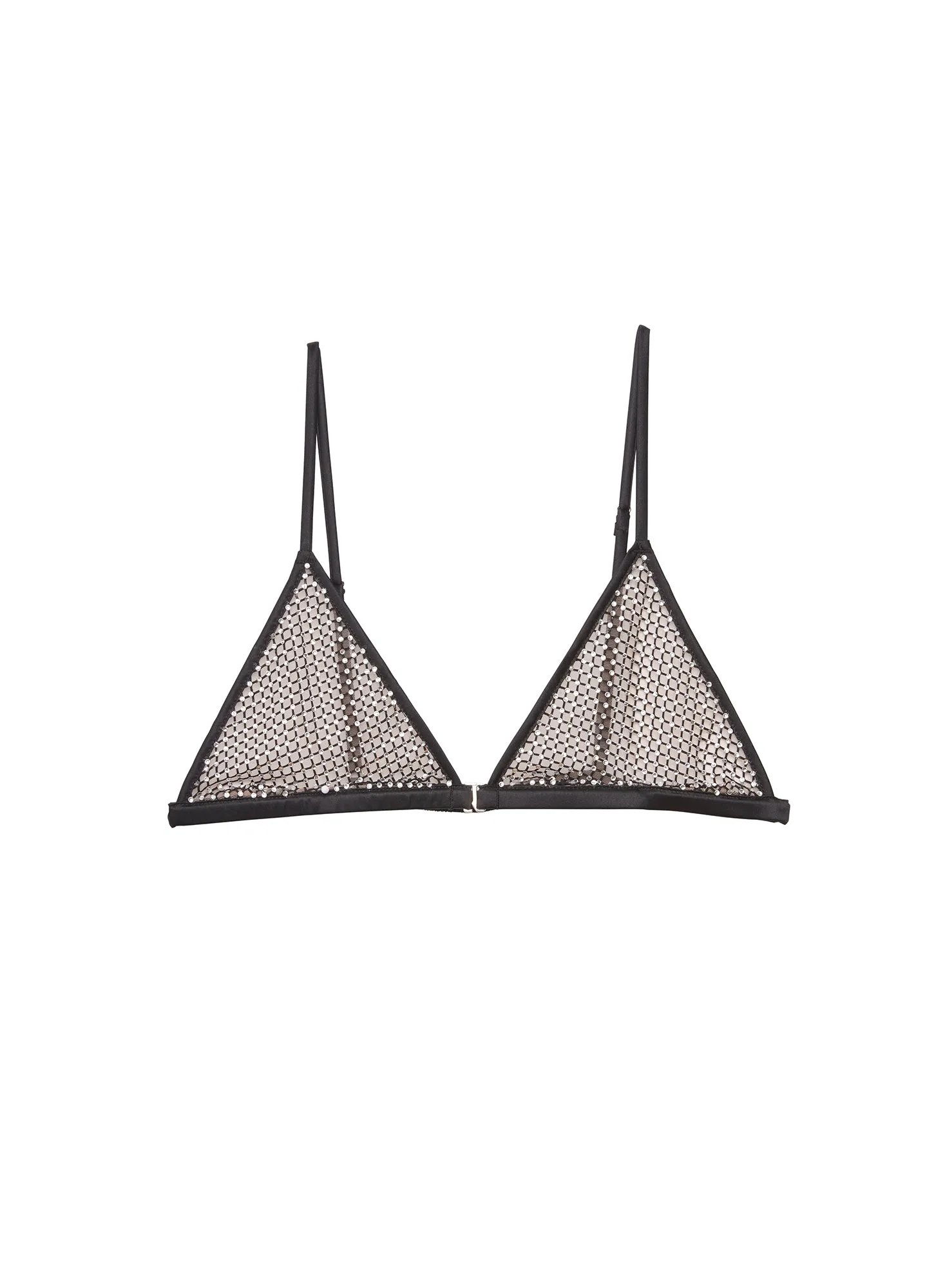 Rhinestone Fishnet Triangle Bra