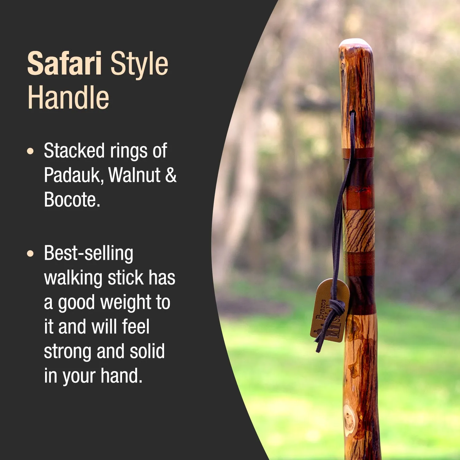 Safari Hickory Rustic Walking Stick 55"