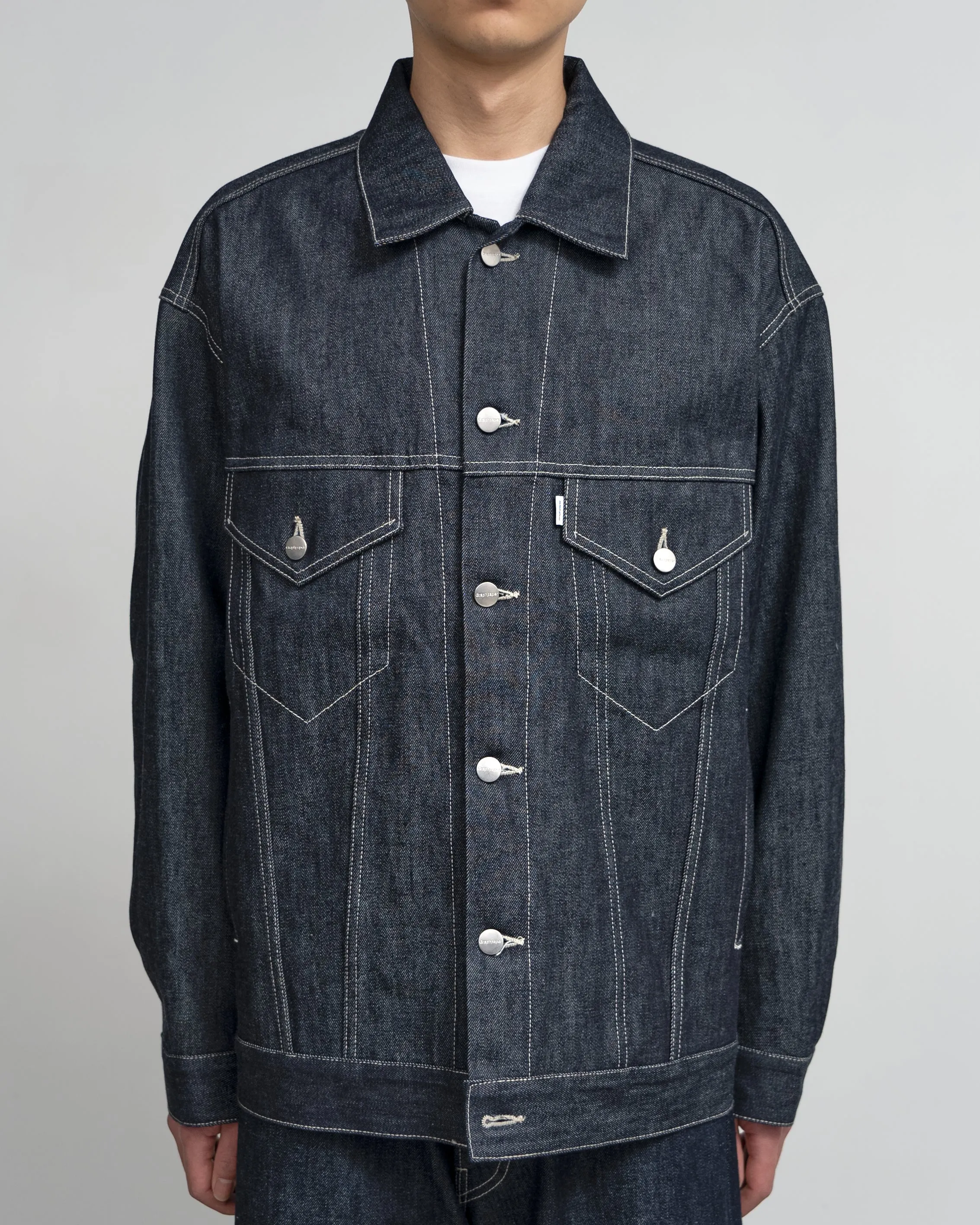 Selvage Denim Trucker Jacket-RIGID-