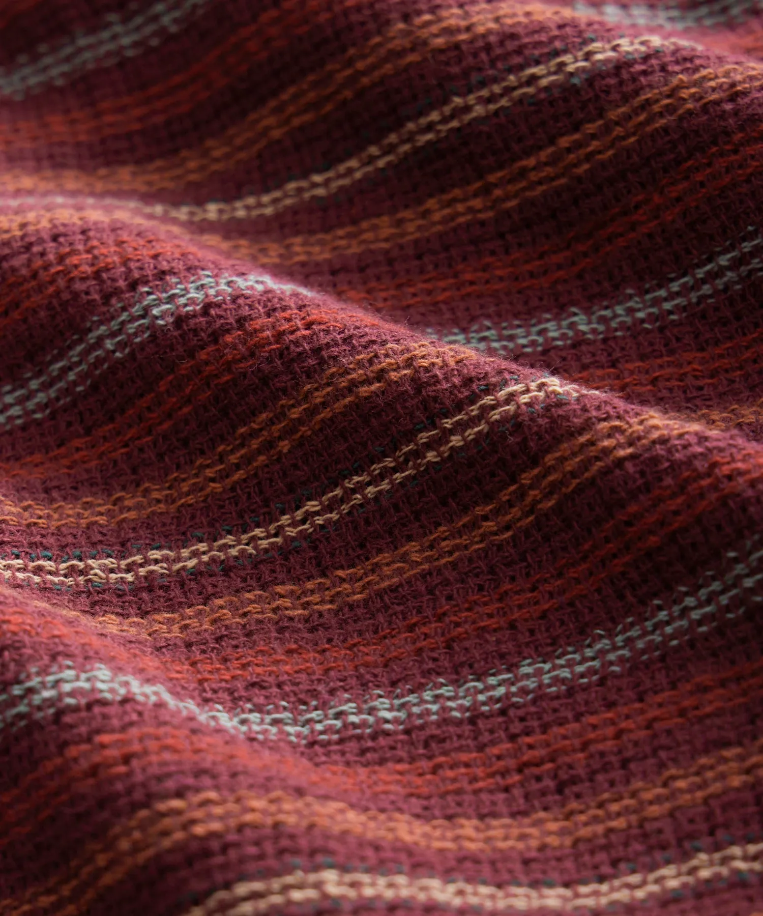 Striped Guayabera Shirt in Classic Burgundy