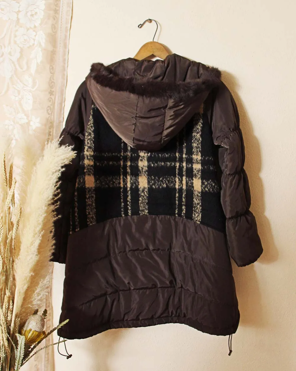 Sweet Plaid Puffer Coat