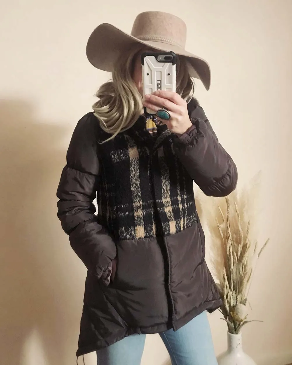 Sweet Plaid Puffer Coat