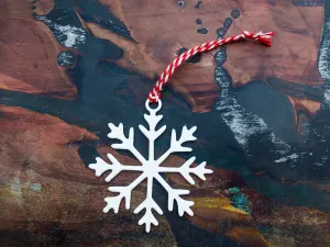 Traditional Snowflake Christmas Ornament - Holiday Stocking Stuffer Gift - Tree Home Decor