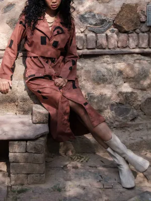 Triangle Printed Copenhagen Trench Copper