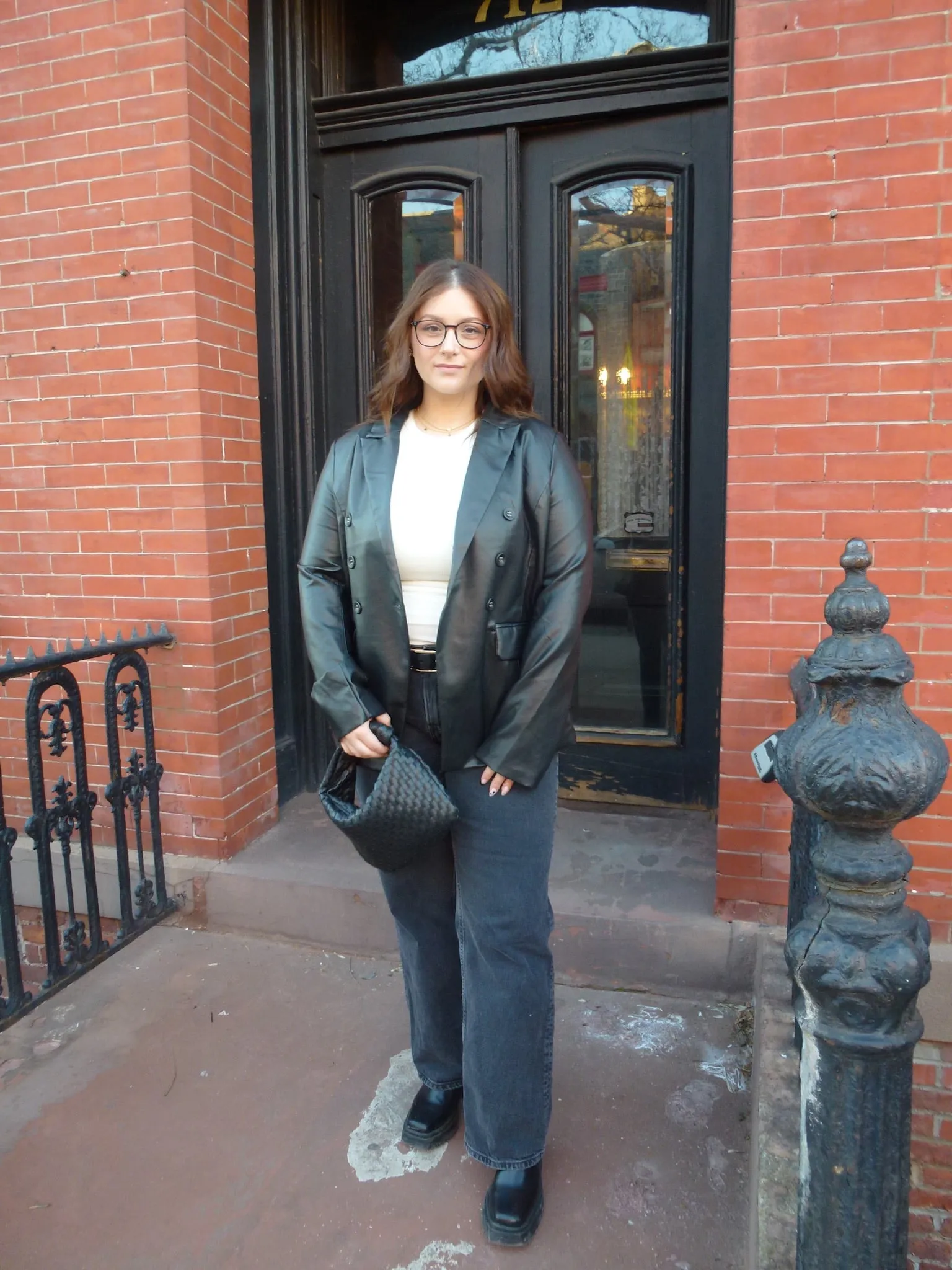 Violet Vegan Leather Blazer