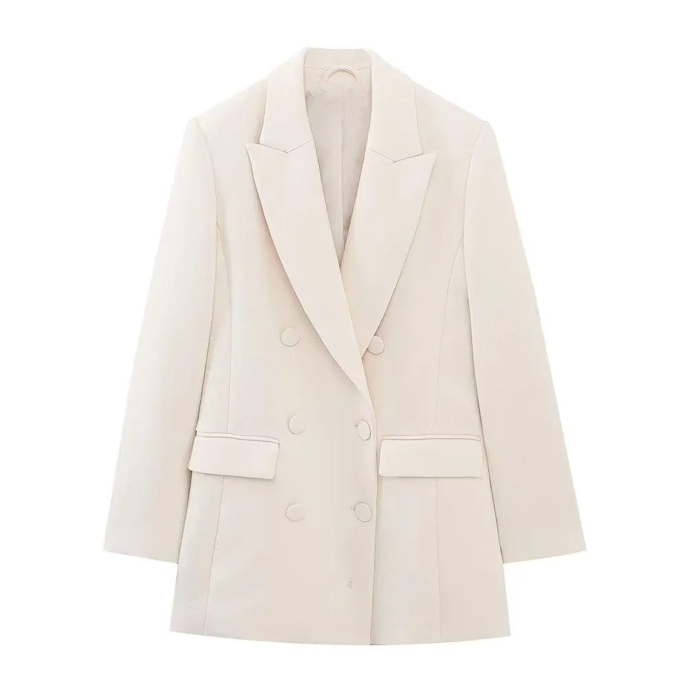 Women's Long Double-breasted Blazer