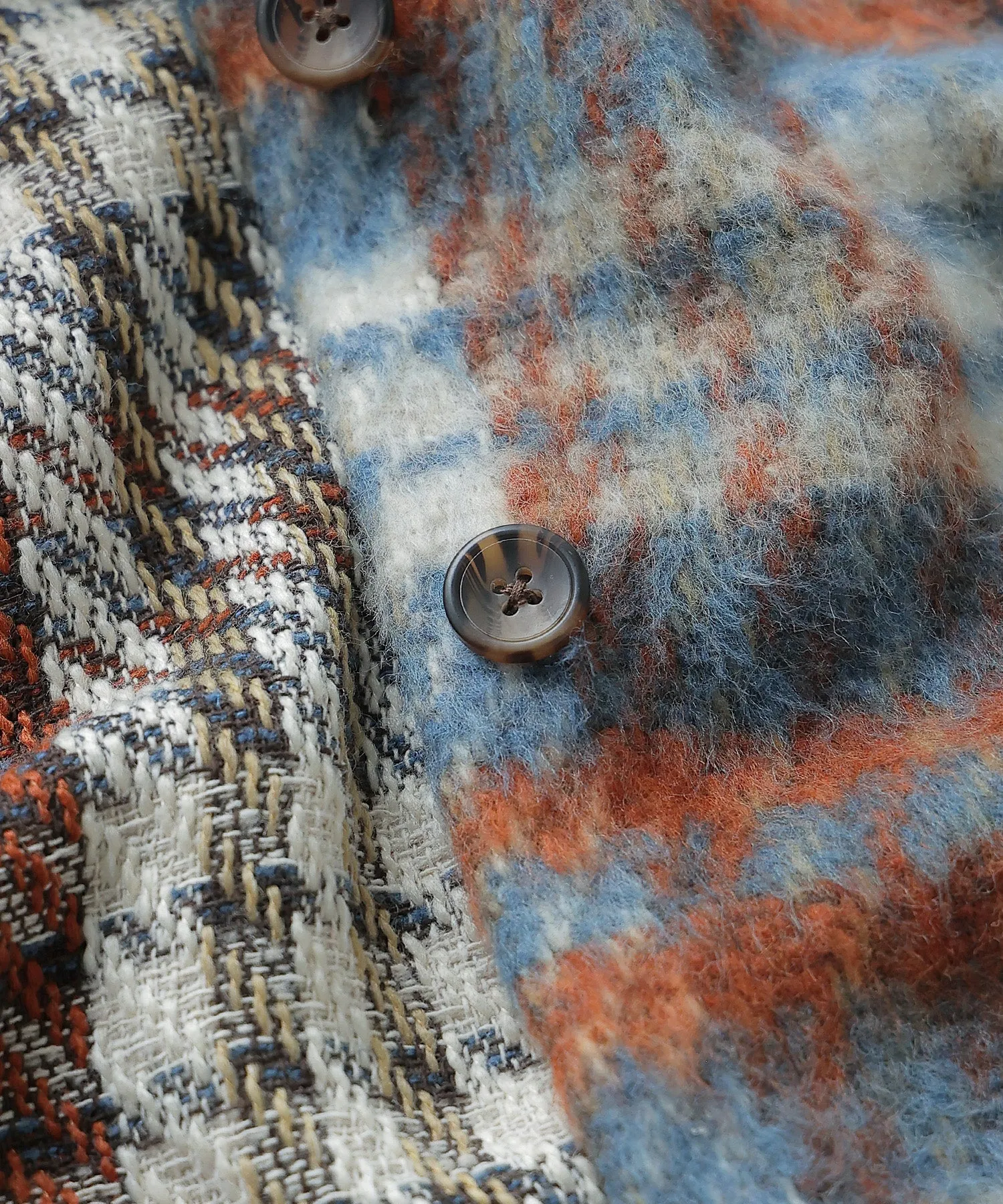 Wool like shaggy plaid jacket