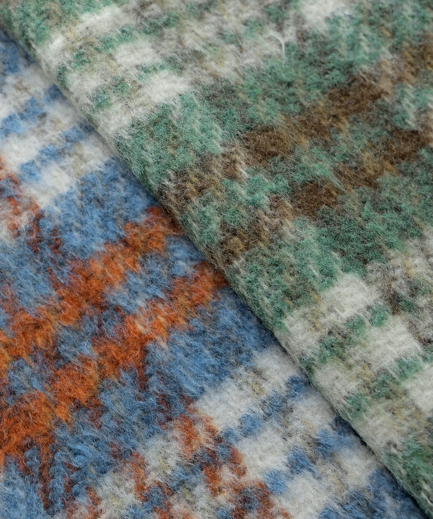 Wool like shaggy plaid jacket
