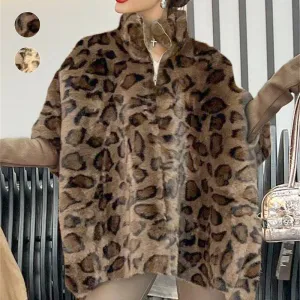 Xmas Sales - 39% OFFWomen's Leopard Print Faux Fur Jacket