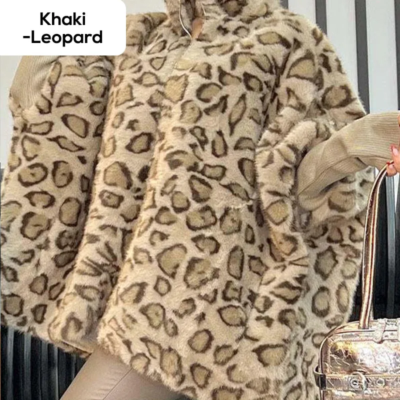 Xmas Sales - 39% OFFWomen's Leopard Print Faux Fur Jacket
