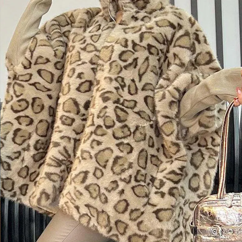 Xmas Sales - 39% OFFWomen's Leopard Print Faux Fur Jacket
