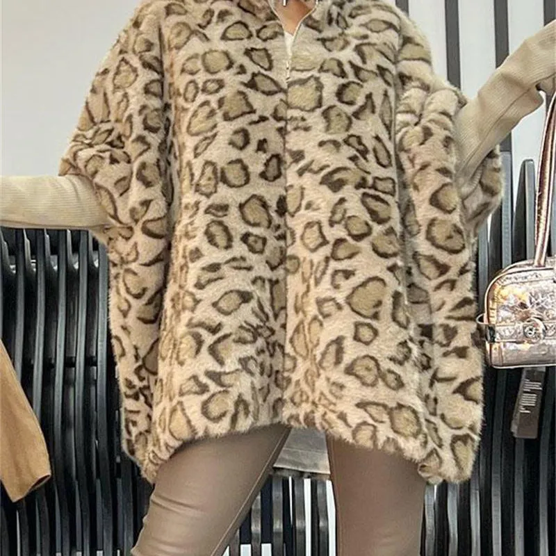 Xmas Sales - 39% OFFWomen's Leopard Print Faux Fur Jacket